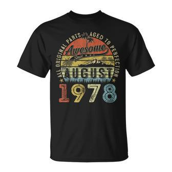 45 Year Old August 1978 Vintage Retro 45Th Birthday T-Shirt - Monsterry UK