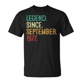 46 Years Old Legend Since September 1977 46Th Birthday T-Shirt - Seseable