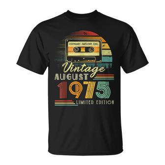 48 Years Old Made In 1975 Vintage August 1975 48Th Birthday Unisex T-Shirt - Thegiftio UK