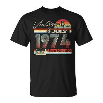 49Th Birthday July 1974 Vintage Cassette Limited Edition Unisex T-Shirt | Mazezy