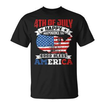 4Th Of July 2023 Independence-Day God Bless American Usa Unisex T-Shirt | Mazezy