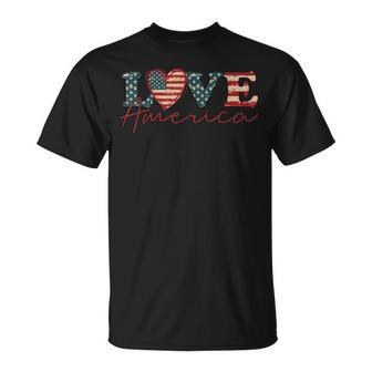 4Th Of July 2023 Patriotic All Love America Mama Women Gifts Unisex T-Shirt | Mazezy