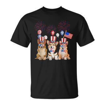 4Th Of July American Flag Corgi Patriotic Dog Patriotic Funny Gifts Unisex T-Shirt | Mazezy