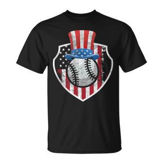 4Th Of July American Flag Uncle Sam Baseball Gift Unisex T-Shirt | Mazezy