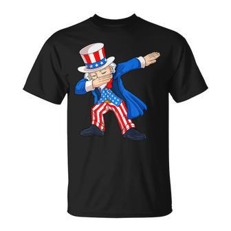 4Th Of July Dabbing Uncle Sam American Flag Kids Boys Men Unisex T-Shirt - Monsterry UK