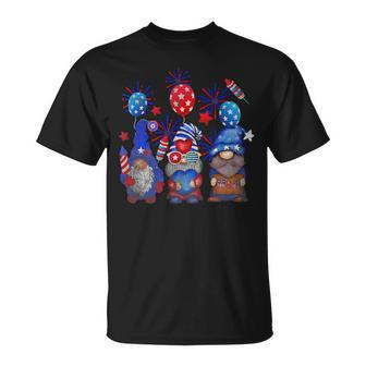 4Th Of July Patriotic Cute Gnomes Funny American Usa Flag Unisex T-Shirt - Monsterry CA