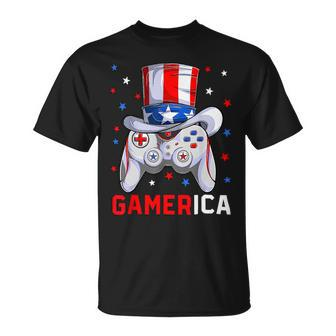 4Th Of July Video Game American Flag Uncle Sam Gamer Unisex T-Shirt - Monsterry DE