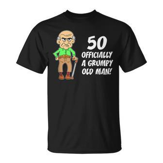 50 Officially Grumpy Old Man Over The Hill Funny Gift For Mens Unisex T-Shirt | Mazezy