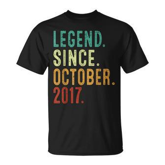 6 Year Old Legend Since October 2017 6Th Birthday T-Shirt - Monsterry UK