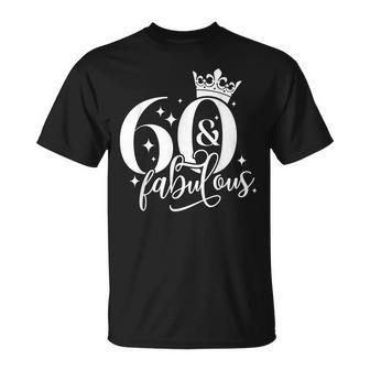60 And Fabulous 60 Year Old 1963 Crown 60Th Birthday T-shirt - Thegiftio UK