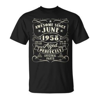 65 Year Old Awesome Since June 1958 65Th Birthday Unisex T-Shirt | Mazezy