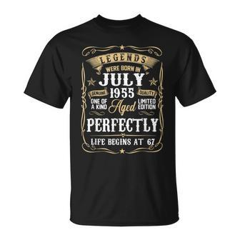 67Th Birthday Legends Were Born In July 1955 67 Years Old Unisex T-Shirt | Mazezy