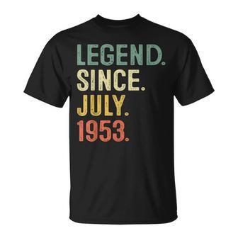 70 Years Old Gifts Legend Since July 1953 70Th Birthday Men 70Th Birthday Funny Gifts Unisex T-Shirt | Mazezy