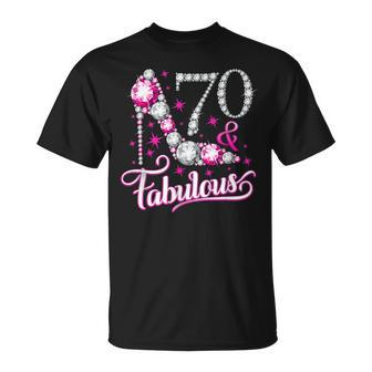 70Th Birthday Seventy And Fabulous Ladies T-Shirt | Mazezy