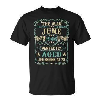 73Rd Birthday Gifts The Man Myth Legend June 1946 Unisex T-Shirt | Mazezy
