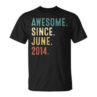 8 Years Old Gifts Awesome Since June 2014 8Th Birthday Unisex T-Shirt | Mazezy