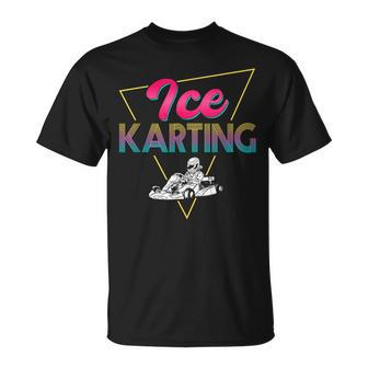 80S Retro Ice Karting Outfit Winter Car Ice Kart Racer T-Shirt | Mazezy
