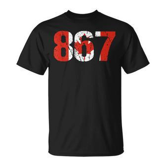 867 Yukon Northwest Territories And Nunavut Area Code Canada T-Shirt | Mazezy