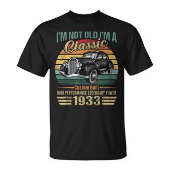 90 Year Old Vintage 1933 Classic Car 90Th Birthday Gifts Unisex T-Shirt | Mazezy