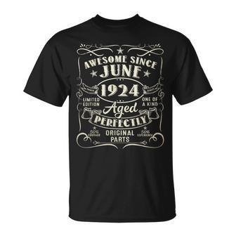 99 Year Old Awesome Since June 1924 99Th Birthday Unisex T-Shirt | Mazezy