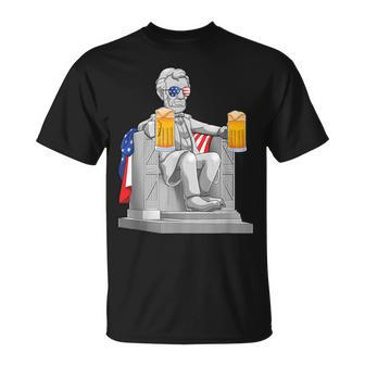 Abe Lincoln T 4Th Of July Drinkin Memorial T-Shirt | Mazezy