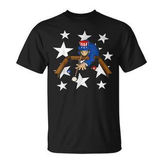 Abraham Lincoln Playing Billiards Funny 4Th Of July Poo Unisex T-Shirt | Mazezy