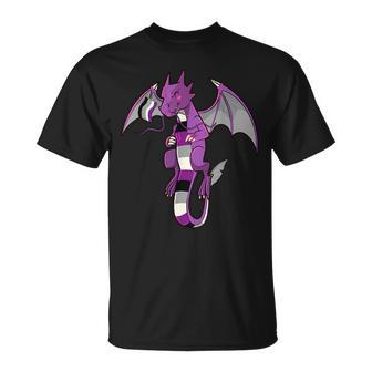 Ace Pride Flag Asexual Dragon Mythical Aroace Lgbt Aromantic Unisex T-Shirt | Mazezy