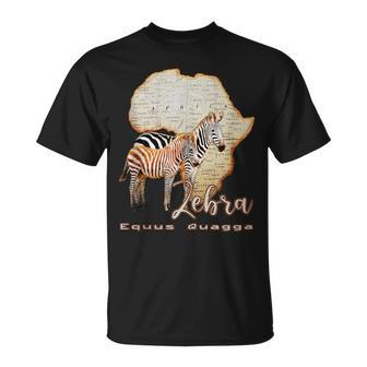 Africa Zebra Safari Savannas Zoo Equus Quagga Souvenir T-Shirt | Mazezy