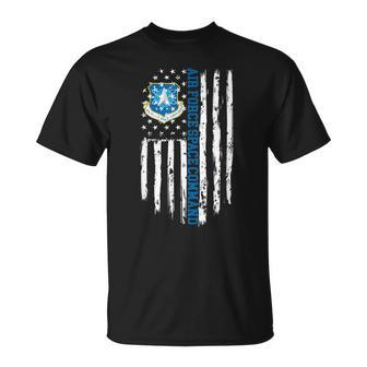 Air Force Space Command Afspc American Flag Unisex T-Shirt | Mazezy