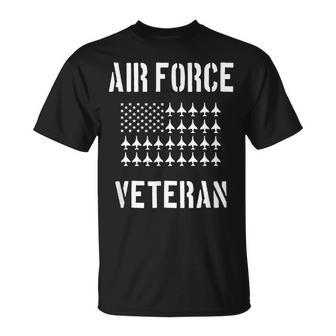 Air Force Veteran American Flag F4 Phantom Ii Unisex T-Shirt | Mazezy