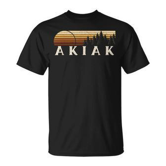Akiak Ak Vintage Evergreen Sunset Eighties Retro T-Shirt | Mazezy
