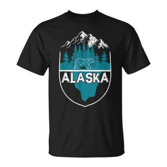 Alaska Bear | Nature Alaskan Mountains Unisex T-Shirt - Seseable
