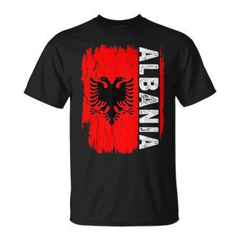 Albania Flag Albanian Family Sports Vintage Albania Unisex T-Shirt - Seseable