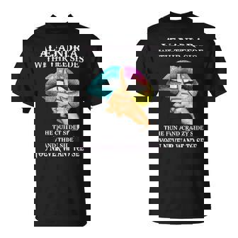 Alejandra Name Gift Alejandra With Three Sides Unisex T-Shirt - Seseable