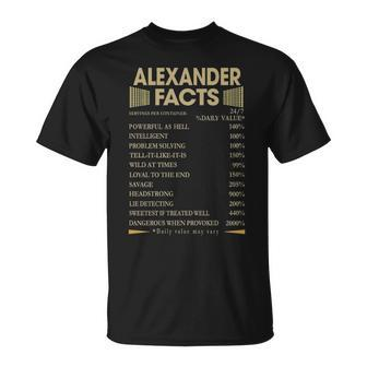 Alexander Name Gift Alexander Facts V2 Unisex T-Shirt - Seseable