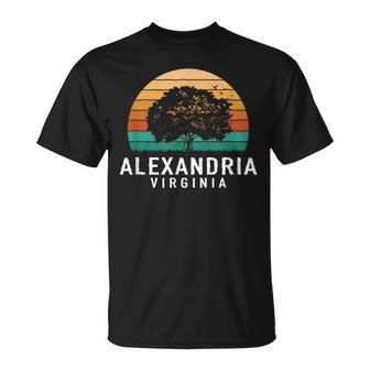 Alexandria Vintage Sunset Virginia Souvenir T-Shirt | Mazezy
