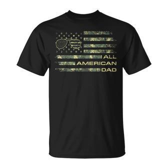 All American Dad 4Th Of July Fathers Day Camo Flag Unisex T-Shirt | Mazezy