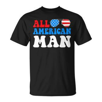 All American Man American Flag 4Th Of July Patriotic Unisex T-Shirt | Mazezy AU