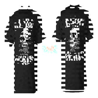 All Pain No Gains Funny Gym Fitness Workout Bodybuilding Unisex T-Shirt - Seseable
