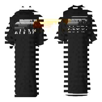 Alleyton Tx Vintage Evergreen Sunset Eighties Retro T-Shirt | Mazezy