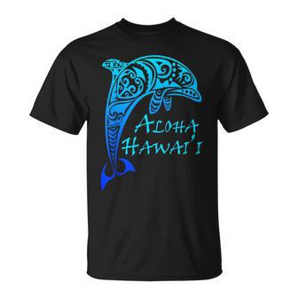 Aloha Hawaii Vintage Hawaiian Island Tribal Dolphin Classic T-Shirt | Mazezy