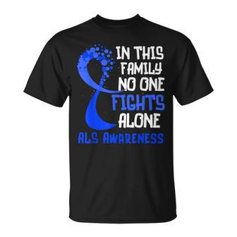 Als Awareness Blue Ribbon Family Fighter Hope T-Shirt - Seseable