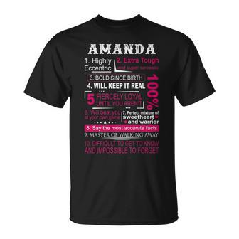 Amanda Name Gift 100 Amanda Unisex T-Shirt - Seseable