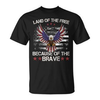 America Eagle | Land Of The Free Because Of The Brave Unisex T-Shirt | Mazezy