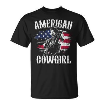 American Cowgirl Rodeo Barrel Racing Horse Riding Girl Gift Unisex T-Shirt | Mazezy