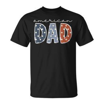 American Dad Retro 4Th Of July Red White Blue Men Funny Gifts For Dad Unisex T-Shirt | Mazezy