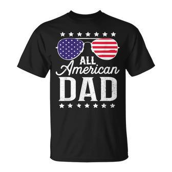 All American Dad Usa Flag 4Th Of July Matching Sunglass T-shirt - Thegiftio UK