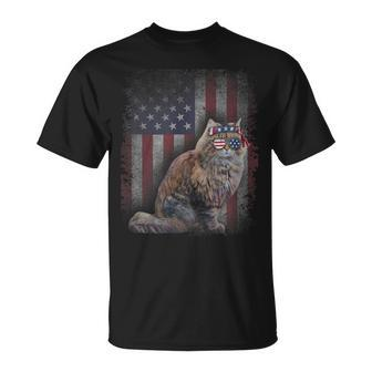 American Flag Best Ragamuffin Dad Ever Cat Dad T-Shirt | Mazezy