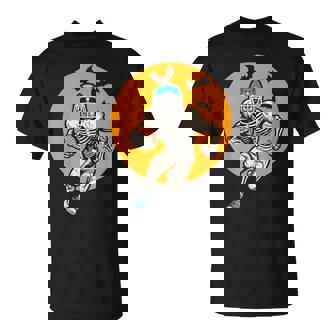 American Football Skeleton Halloween Boys Football Fan T-Shirt - Seseable