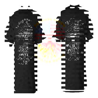 American Grown With Sicilian Roots Tree Usa Flag Idea T-Shirt | Mazezy